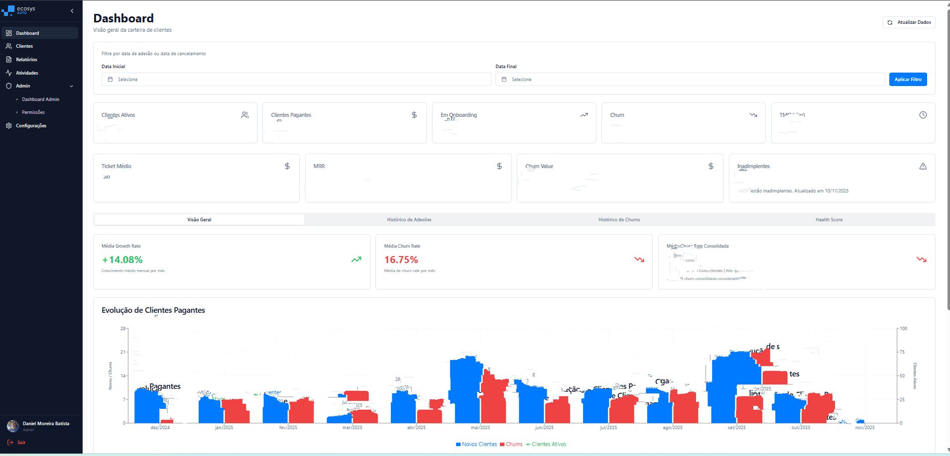 Gestor de clientes com Health Score